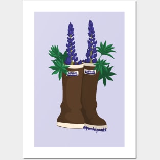 Purple Lupine Rainboots Posters and Art